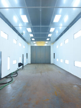 Titan Abrasive Blast room with LED lighting